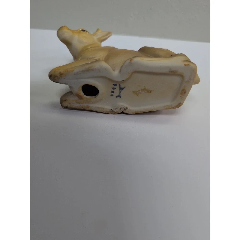 Laying Cow Vintage Porcelain Christmas Nativity Animal Figurine